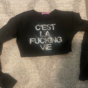 Cest La Vie Sequins Edikted Crop Top